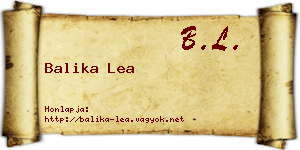Balika Lea névjegykártya