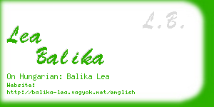 lea balika business card